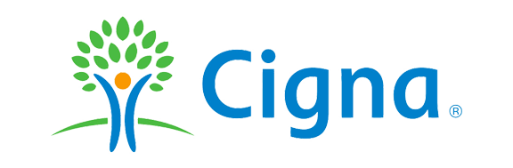The image shows a logo with the text  CIGNA  prominently displayed, along with a graphic element resembling a tree with a leaf.